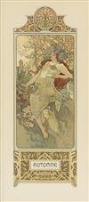 ALPHONSE MUCHA (1860-1939). [THE SEASONS.] Group of four decorative panels. 1896. Each approximately 16x6 inches, 42x15 cm.